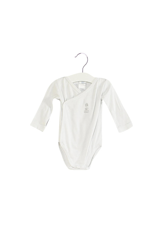 A White Long Sleeve Bodysuits from Jacadi in size 3-6M for boy. (Front View)