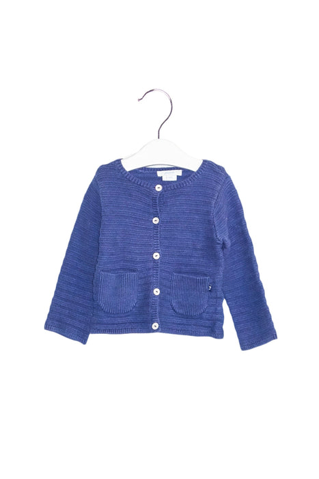 A Navy Cardigans from Jacadi in size 6-12M for girl. (Front View)