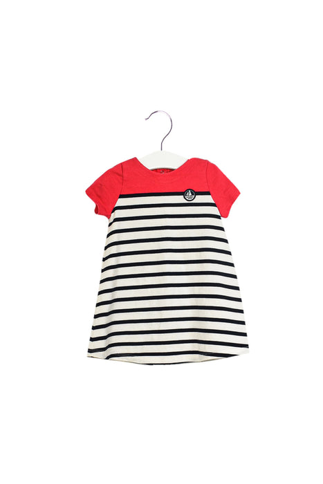 A White Short Sleeve Dresses from Petit Bateau in size 12-18M for girl. (Front View)