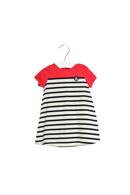 A White Short Sleeve Dresses from Petit Bateau in size 12-18M for girl. (Front View)