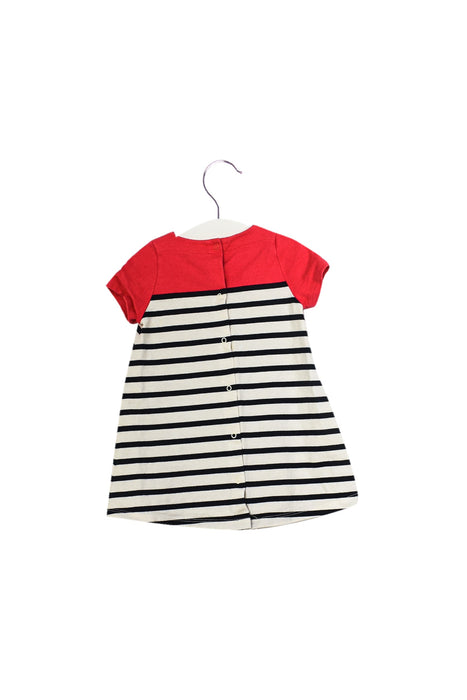 A White Short Sleeve Dresses from Petit Bateau in size 12-18M for girl. (Back View)