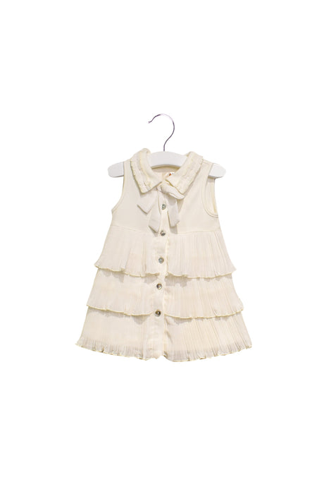 A White Sleeveless Dresses from Chickeeduck in size 12-18M for girl. (Front View)
