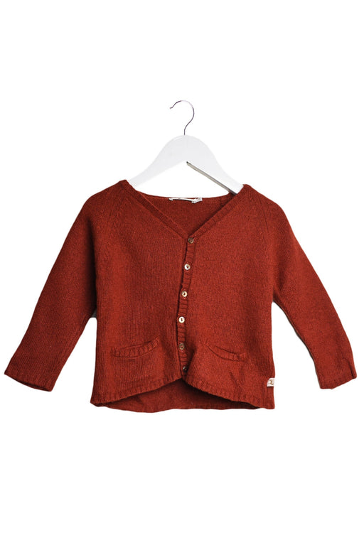 A Brown Cardigans from Les Enfantines in size 18-24M for girl. (Front View)
