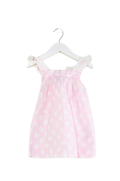 A Pink Sleeveless Dresses from Jacadi in size 6-12M for girl. (Front View)