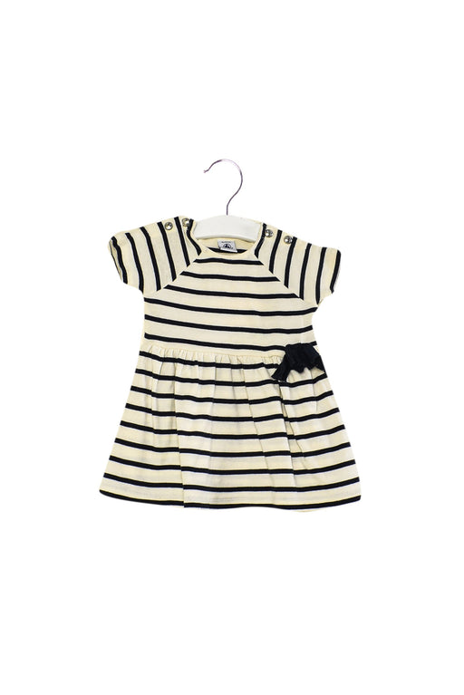 A Ivory Short Sleeve Dresses from Petit Bateau in size 3-6M for girl. (Front View)