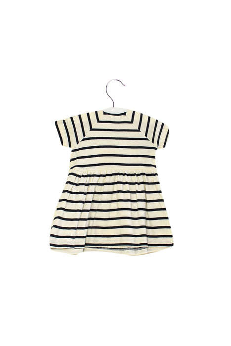 A Ivory Short Sleeve Dresses from Petit Bateau in size 3-6M for girl. (Back View)