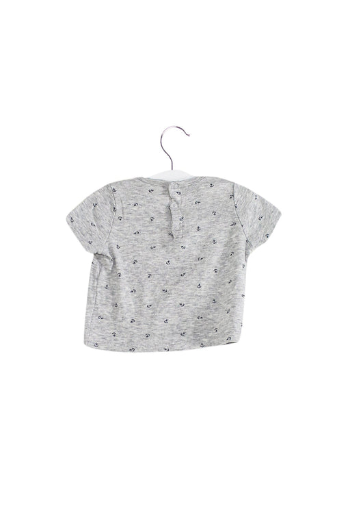 A Grey Short Sleeve T Shirts from Petit Bateau in size 3-6M for boy. (Front View)