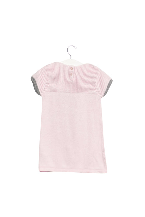 A Pink Sweater Dresses from Jacadi in size 12-18M for girl. (Back View)