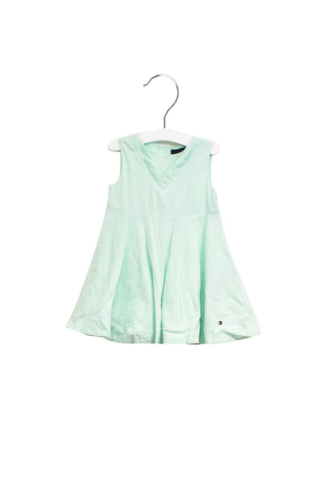 A Green Sleeveless Dresses from Tommy Hilfiger in size 12-18M for girl. (Front View)
