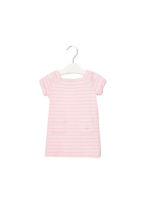 A Pink Short Sleeve Dresses from Petit Bateau in size 3-6M for girl. (Front View)