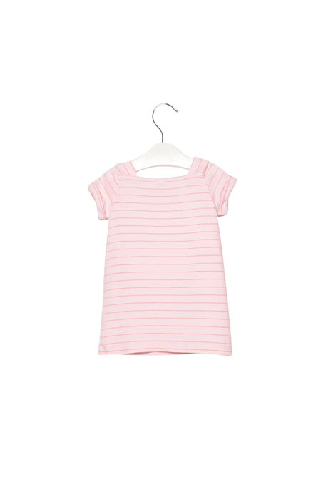 A Pink Short Sleeve Dresses from Petit Bateau in size 3-6M for girl. (Back View)