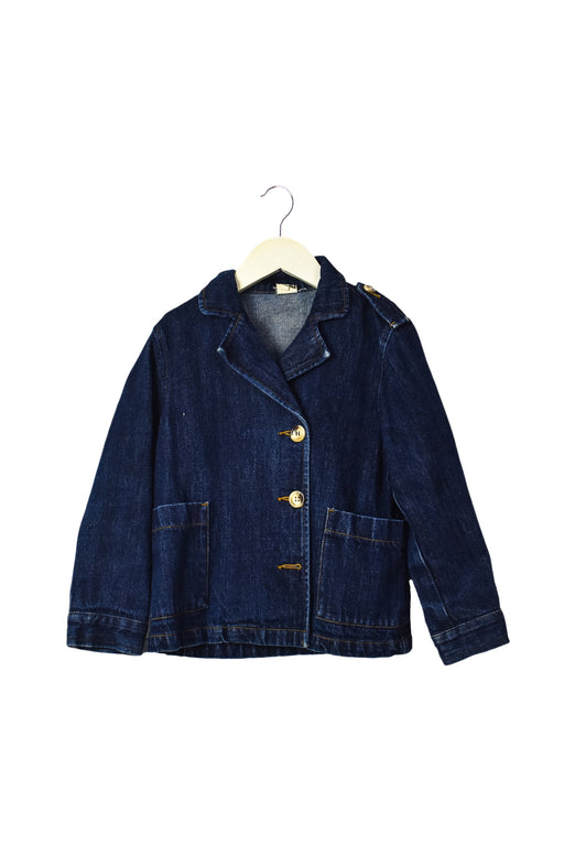 A Navy Lightweight Jackets from Bonton in size 6T for girl. (Front View)
