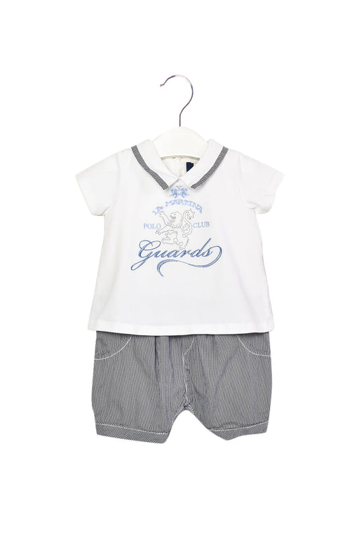 A Blue Short Sleeve Rompers from La Martina in size 3-6M for boy. (Front View)