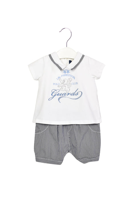 A Blue Short Sleeve Rompers from La Martina in size 3-6M for boy. (Back View)
