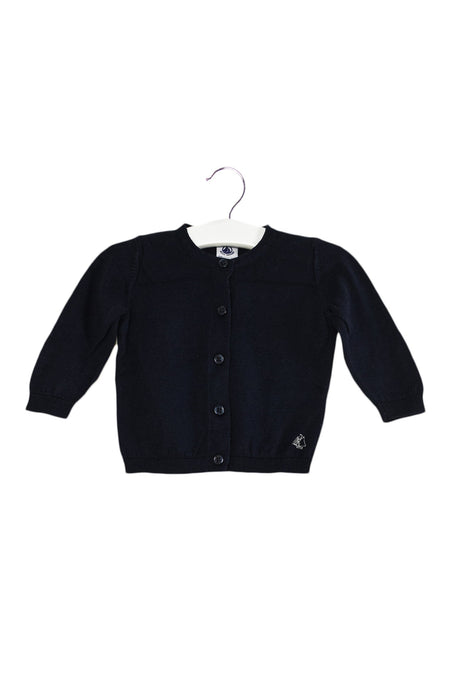 A Navy Cardigans from Petit Bateau in size 3-6M for girl. (Front View)