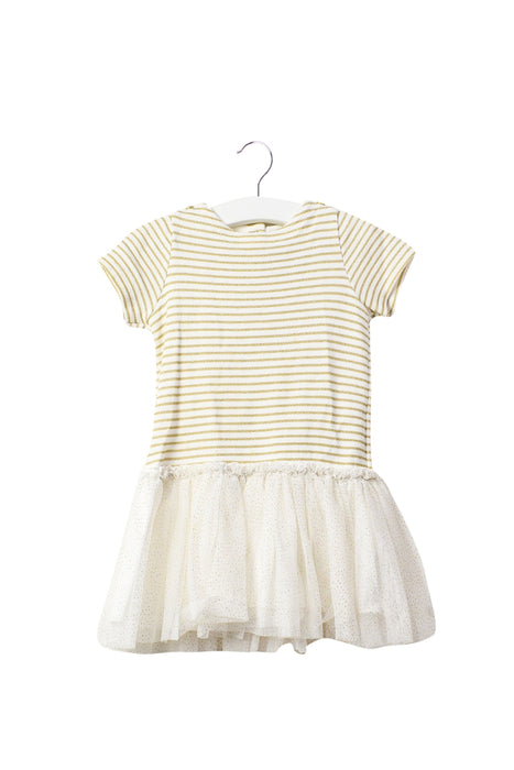 A Gold Short Sleeve Dresses from Petit Bateau in size 12-18M for girl. (Front View)