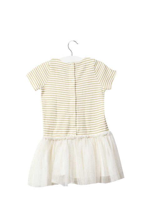 A Gold Short Sleeve Dresses from Petit Bateau in size 12-18M for girl. (Back View)