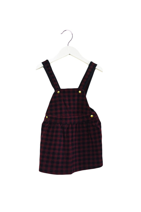 A Burgundy Overall Dresses from Petit Bateau in size 6-12M for girl. (Front View)
