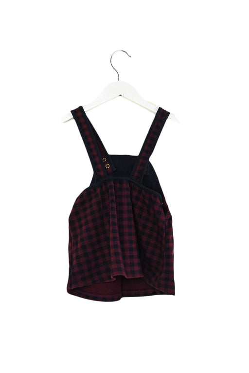 A Burgundy Overall Dresses from Petit Bateau in size 6-12M for girl. (Front View)