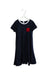 A Navy Short Sleeve Dresses from Petit Bateau in size 10Y for girl. (Front View)