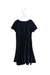 A Navy Short Sleeve Dresses from Petit Bateau in size 10Y for girl. (Back View)