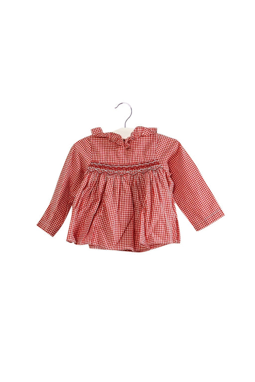 A Red Long Sleeve Tops from Jacadi in size 6-12M for girl. (Front View)