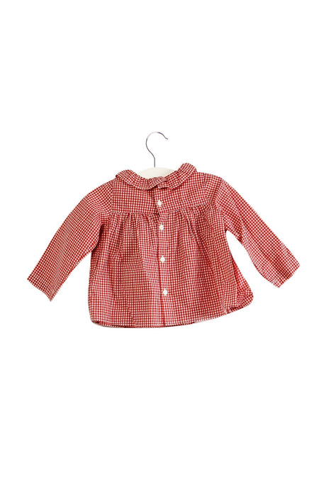A Red Long Sleeve Tops from Jacadi in size 6-12M for girl. (Back View)
