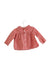 A Red Long Sleeve Tops from Jacadi in size 6-12M for girl. (Back View)