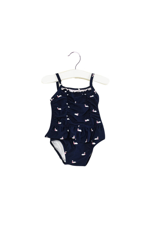 A Navy Swimsuits from Janie & Jack in size 3-6M for girl. (Front View)