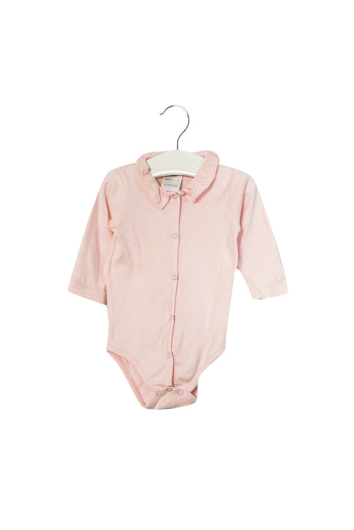 A Pink Long Sleeve Bodysuits from Jacadi in size 3-6M for girl. (Front View)