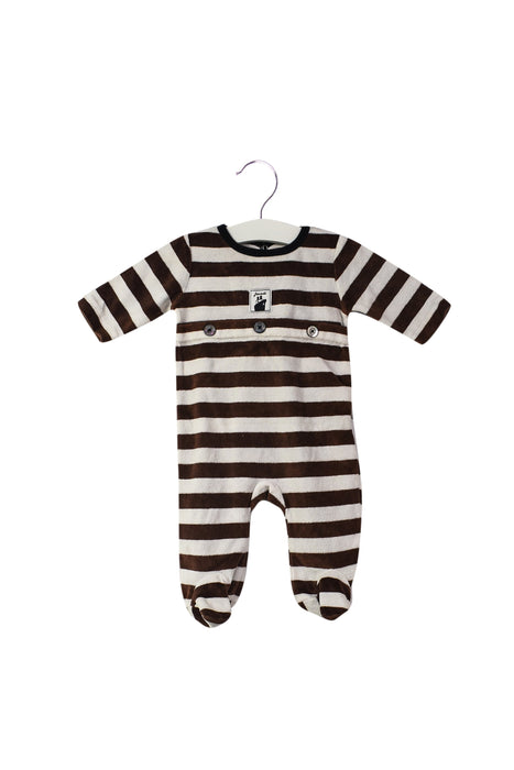 A Brown Long Sleeve Jumpsuits from Jacadi in size 0-3M for boy. (Front View)