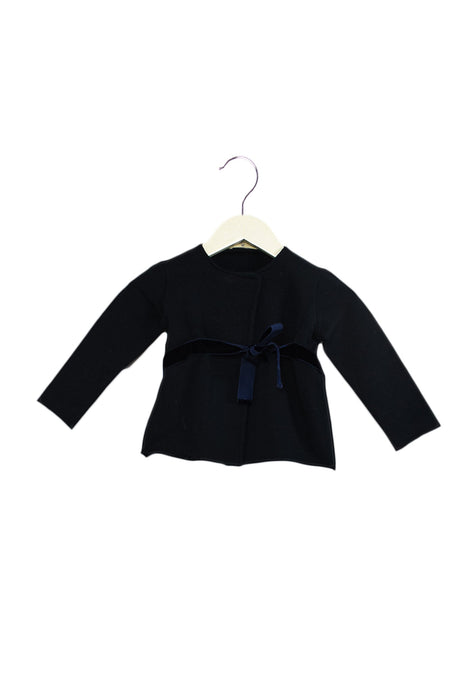 A Navy Lightweight Jackets from Le Petit Coco in size 12-18M for girl. (Front View)