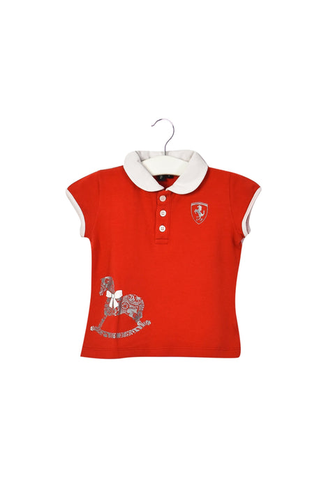 A Red Short Sleeve Polos from Ferrari in size 6-12M for girl. (Front View)