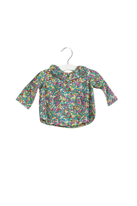 A Blue Long Sleeve Tops from Jacadi in size 3-6M for girl. (Front View)