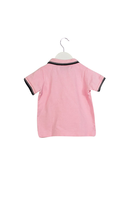 A Pink Short Sleeve Polos from Petit Bateau in size 6-12M for girl. (Back View)