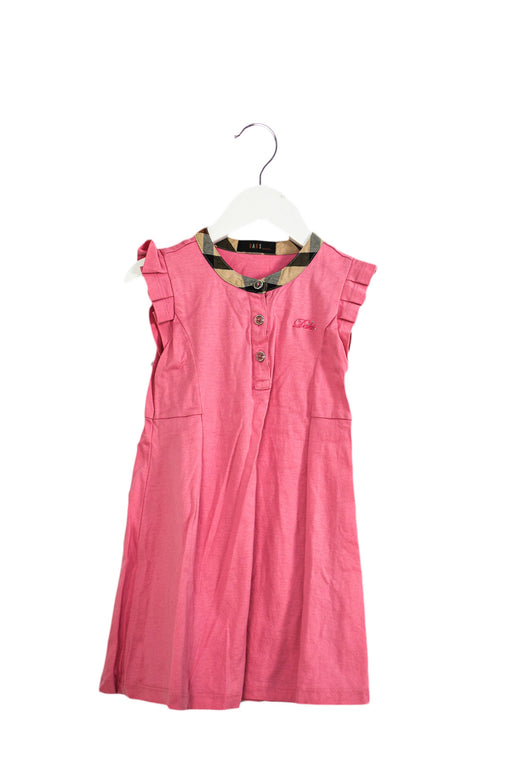 A Pink Short Sleeve Dresses from Daks in size 3T for girl. (Front View)