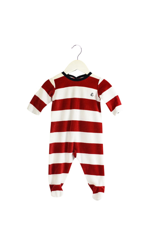 A Red Long Sleeve Jumpsuits from Petit Bateau in size 3-6M for neutral. (Front View)