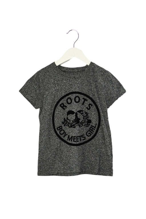 A Grey Short Sleeve T Shirts from Roots in size 4T for neutral. (Front View)