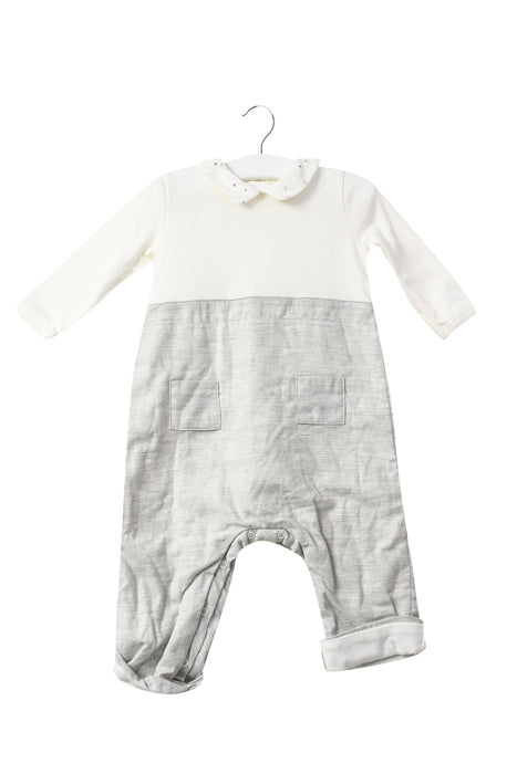 A White Long Sleeve Jumpsuits from Petit Bateau in size 3-6M for boy. (Front View)