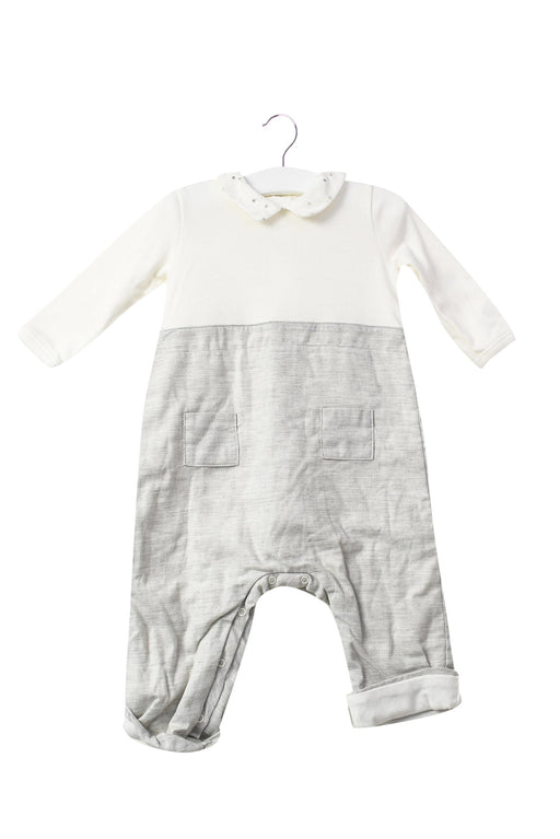 A White Long Sleeve Jumpsuits from Petit Bateau in size 3-6M for boy. (Front View)