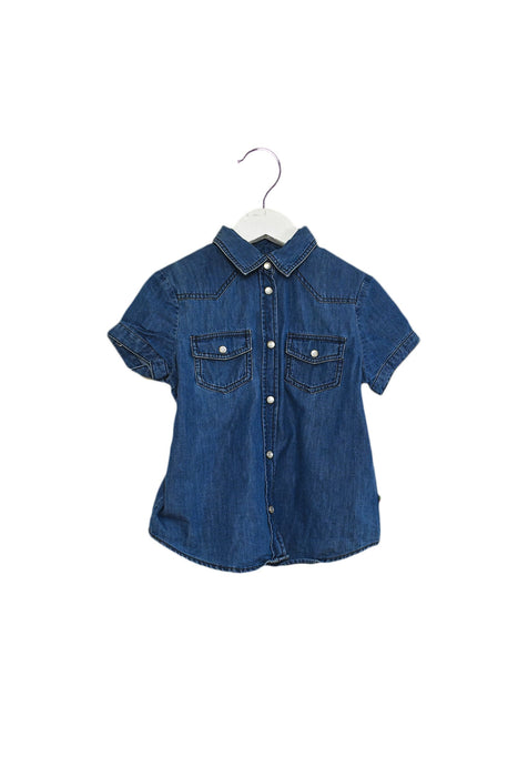 A Blue Short Sleeve Tops from Bonpoint in size 6T for girl. (Front View)