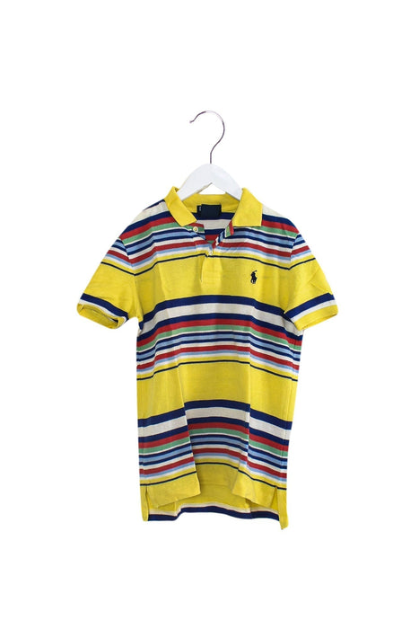 A Yellow Short Sleeve Polos from Polo Ralph Lauren in size 7Y for boy. (Front View)