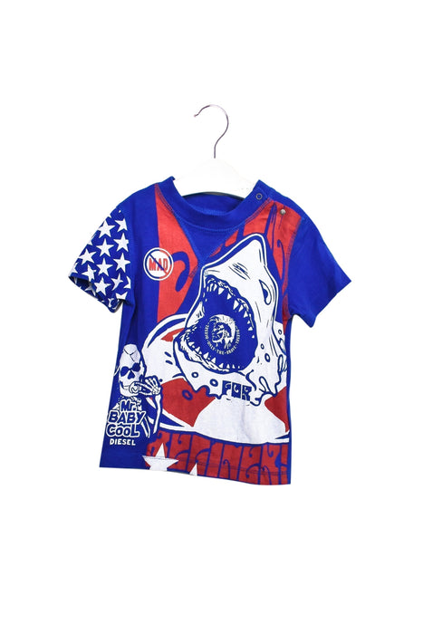 A Blue Short Sleeve T Shirts from Diesel in size 6-12M for boy. (Front View)