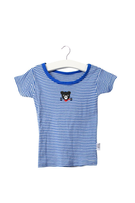 A Blue Short Sleeve T Shirts from Miki House in size 18-24M for girl. (Front View)