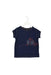 A Navy Short Sleeve T Shirts from Velveteen in size 6-12M for girl. (Front View)