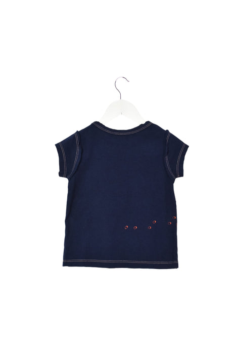 A Navy Short Sleeve T Shirts from Velveteen in size 6-12M for girl. (Front View)
