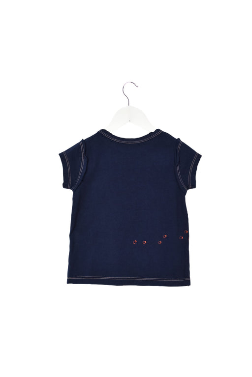A Navy Short Sleeve T Shirts from Velveteen in size 6-12M for girl. (Front View)