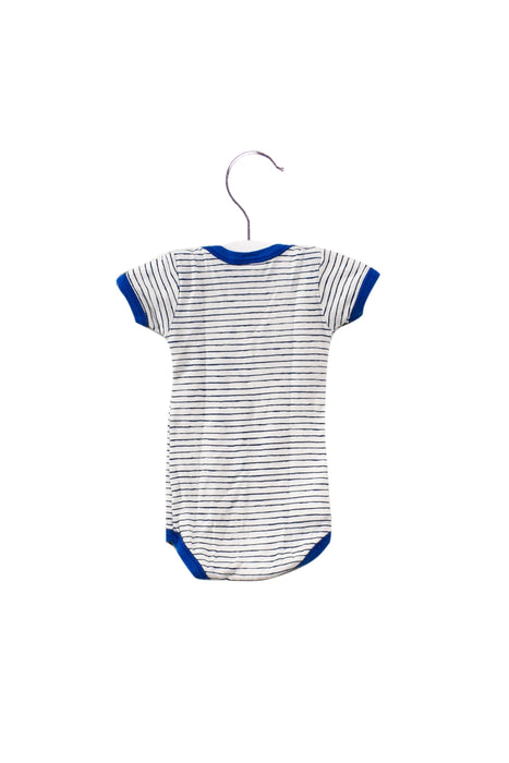 A Blue Short Sleeve Bodysuits from Petit Bateau in size 0-3M for boy. (Back View)
