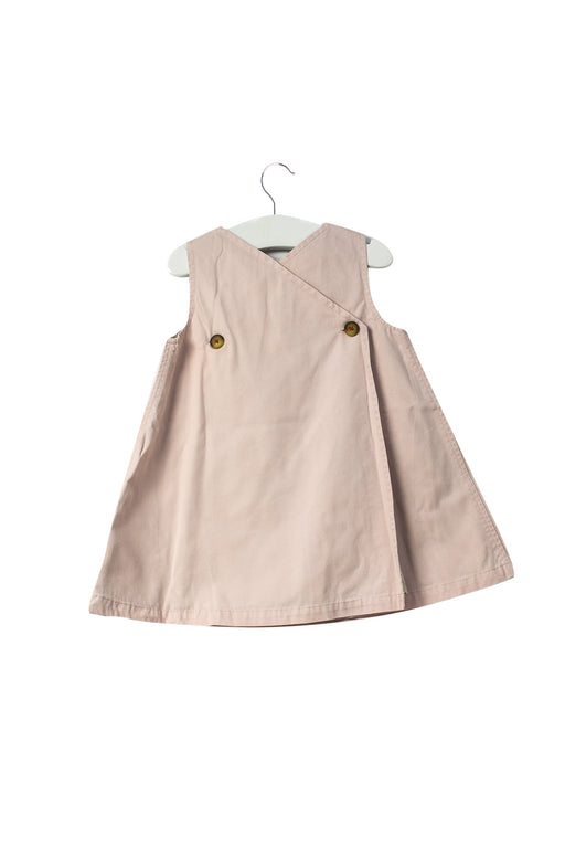 A Pink Sleeveless Dresses from Petit Bateau in size 6-12M for girl. (Front View)