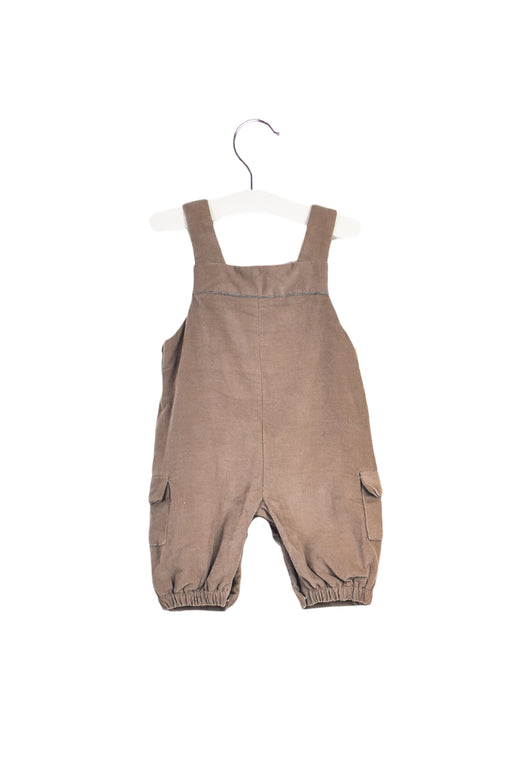 A Brown Long Overalls from Jacadi in size 0-3M for girl. (Front View)